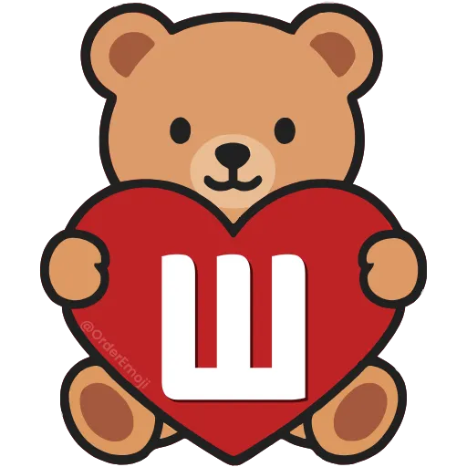 💘 Эмодзи «Буквы с мишками, векторные» для Telegram