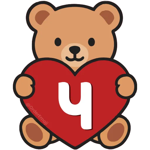 💘 Эмодзи «Буквы с мишками, векторные» для Telegram