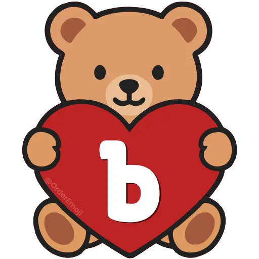 💘 Эмодзи «Буквы с мишками, векторные» для Telegram