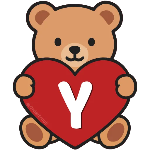 💘 Эмодзи «Буквы с мишками, векторные» для Telegram