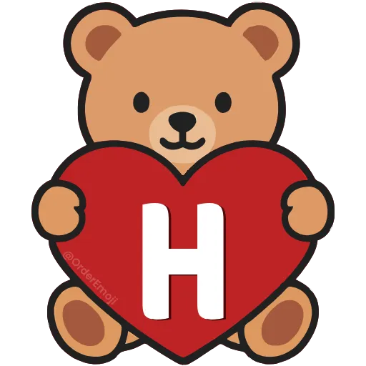 💘 Эмодзи «Буквы с мишками, векторные» для Telegram