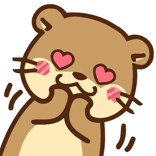 😍 Эмодзи «Love Otters» для Telegram