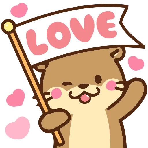 💕 Эмодзи «Love Otters» для Telegram
