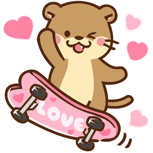 🛹 Эмодзи «Love Otters» для Telegram