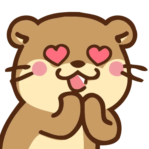 😍 Эмодзи «Love Otters» для Telegram