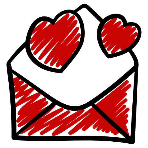 ❤️ Эмодзи «Love doodle red» для Telegram