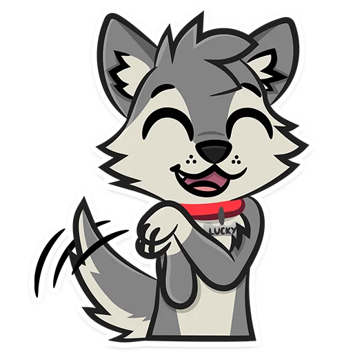 🐶 Стикер «Lucky Da Wolf» для Telegram