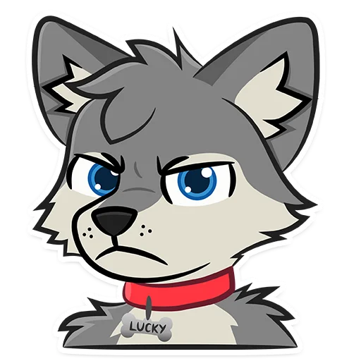 😡 Стикер «Lucky Da Wolf» для Telegram