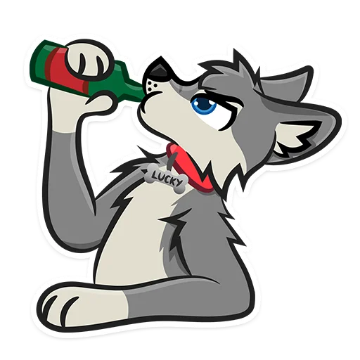 🍺 Стикер «Lucky Da Wolf» для Telegram