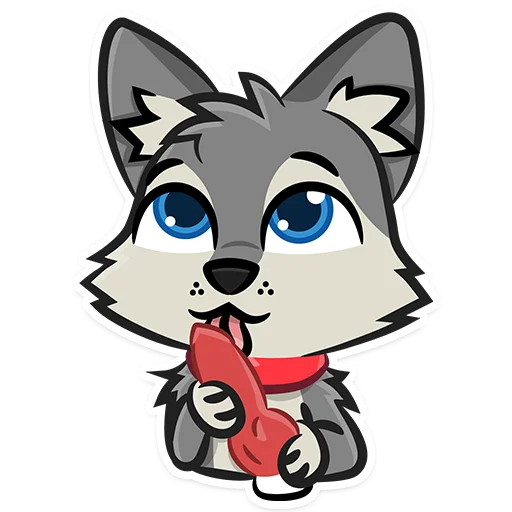 🍆 Стикер «Lucky Da Wolf» для Telegram