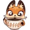 ☕ Эмодзи «Лиса Луна» для Telegram
