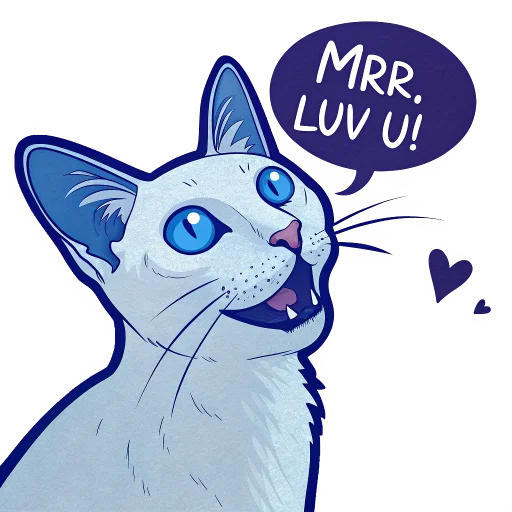 🥰 Стикер «Luna the Oriental Cat» для Telegram