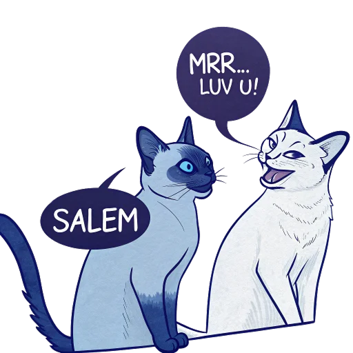 💞 Стикер «Luna the Oriental Cat» для Telegram