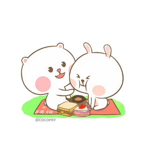 🍔 Эмодзи «😘❤Marshmallow Couple» для Telegram