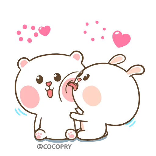 👅 Эмодзи «😘❤Marshmallow Couple» для Telegram