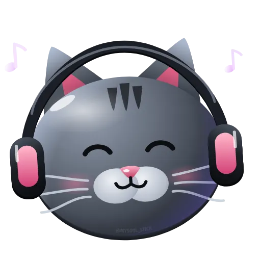 🎧 Эмодзи «Graphite Cat ‍⬛» для Telegram