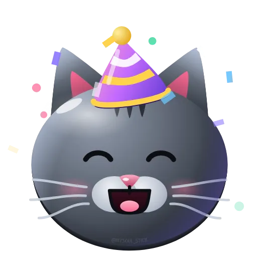 🥳 Эмодзи «Graphite Cat ‍⬛» для Telegram