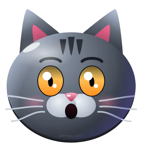 😲 Эмодзи «Graphite Cat ‍⬛» для Telegram