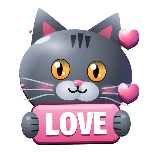 💖 Эмодзи «Graphite Cat ‍⬛» для Telegram