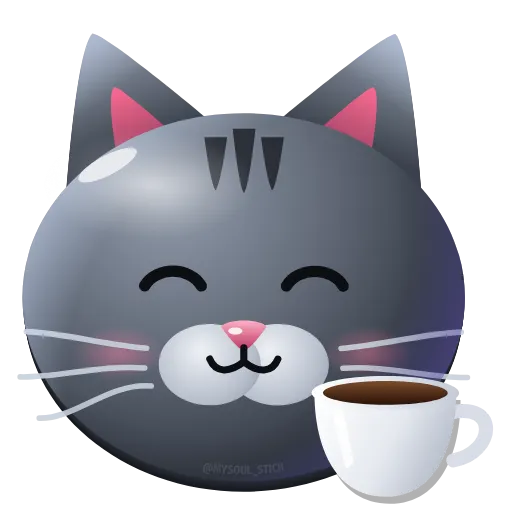 ☕ Эмодзи «Graphite Cat ‍⬛» для Telegram