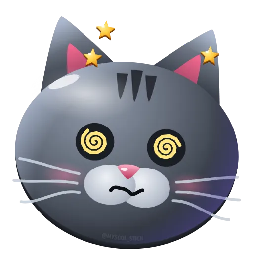 😵 Эмодзи «Graphite Cat ‍⬛» для Telegram