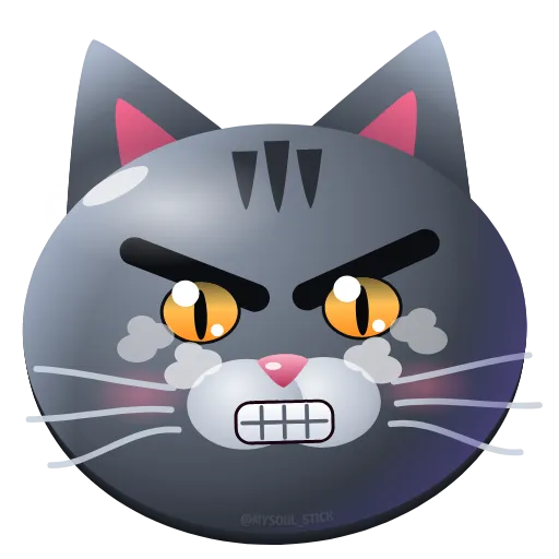 😡 Эмодзи «Graphite Cat ‍⬛» для Telegram