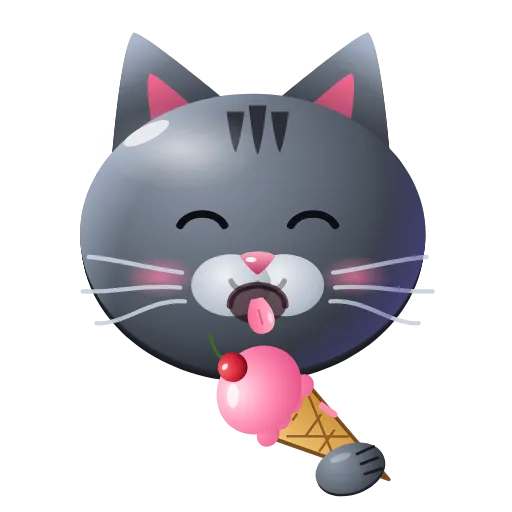 🍦 Эмодзи «Graphite Cat ‍⬛» для Telegram