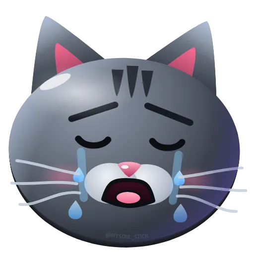 😭 Эмодзи «Graphite Cat ‍⬛» для Telegram