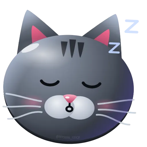 😴 Эмодзи «Graphite Cat ‍⬛» для Telegram