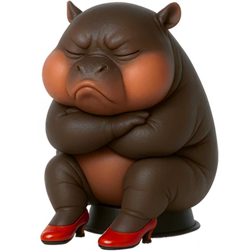 😣 Стикер «Мадам Бегемотиха» для Telegram