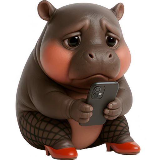 😔 Стикер «Мадам Бегемотиха» для Telegram