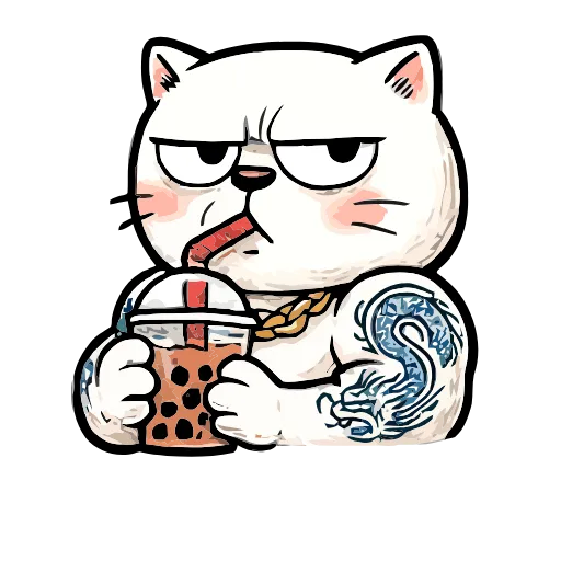 🧋 Эмодзи «Boss Cat» для Telegram