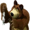 💦 Эмодзи «😟 Маша и Медведь» для Telegram