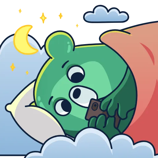 😴 Эмодзи «Midori Kuma» для Telegram