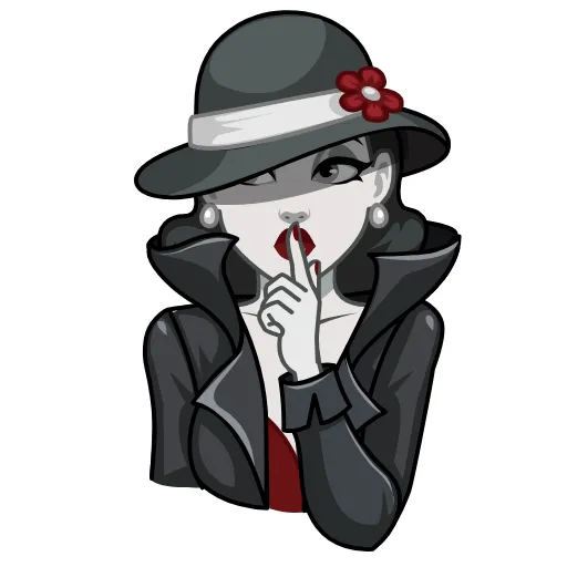 🤫 Эмодзи «Lady Noir» для Telegram