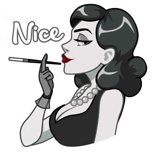 👍 Эмодзи «Lady Noir» для Telegram