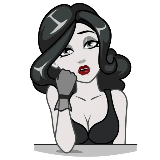🙄 Эмодзи «Lady Noir» для Telegram