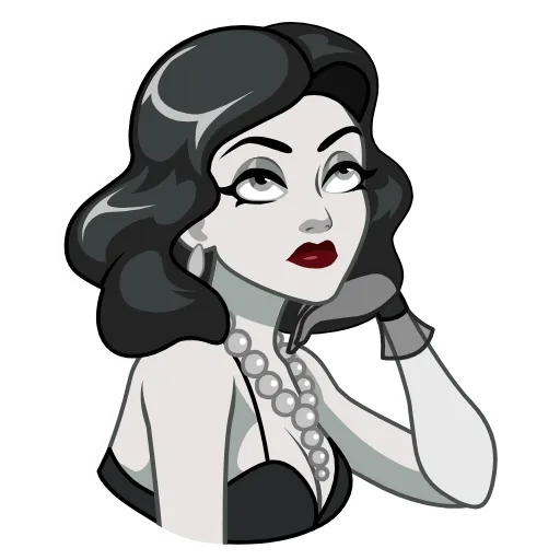 😒 Эмодзи «Lady Noir» для Telegram