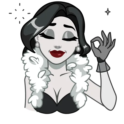 👌 Эмодзи «Lady Noir» для Telegram