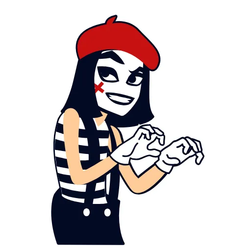 😬 Эмодзи «Mime Girl» для Telegram