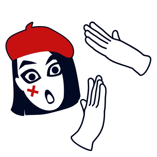 🤚 Эмодзи «Mime Girl» для Telegram