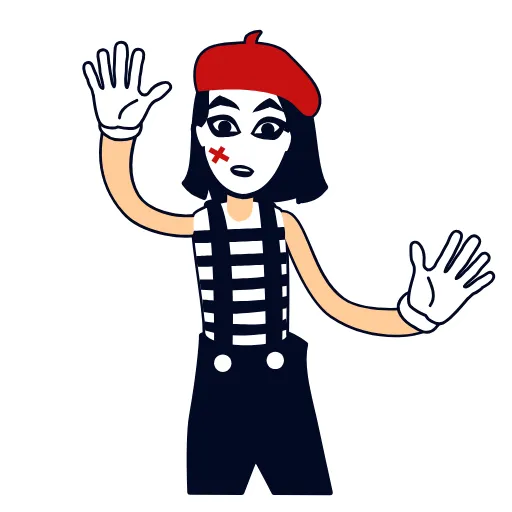 😵 Эмодзи «Mime Girl» для Telegram