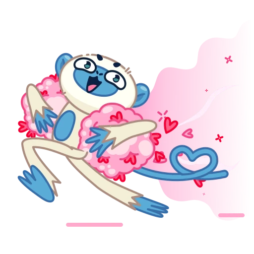 ❤️ Стикер «Blue Monkey» для Telegram