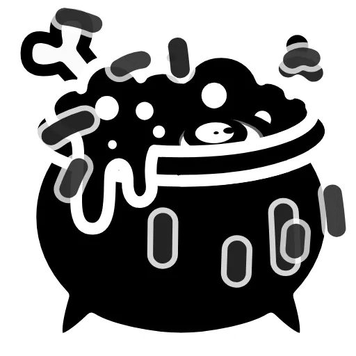 🍲 Эмодзи «Monochrome Black Style» для Telegram