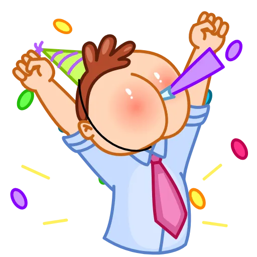 🥳 Стикер «Mr Rosy Cheeks» для Telegram