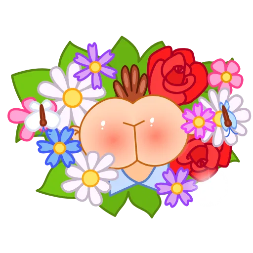 💐 Стикер «Mr Rosy Cheeks» для Telegram