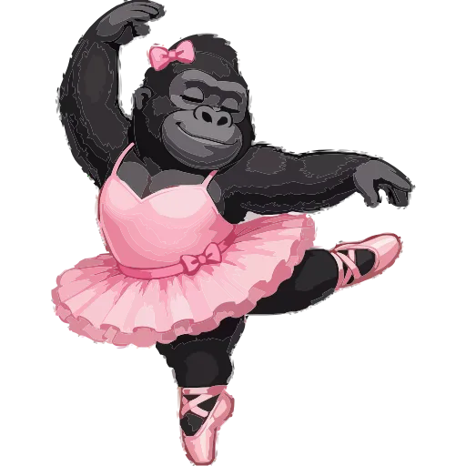 🦍 Эмодзи «Розовые буквы, мультяшные звери» для Telegram