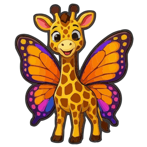 🦒 Эмодзи «Розовые буквы, мультяшные звери» для Telegram