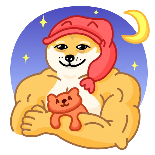 😴 Эмодзи «Muscle Dog» для Telegram