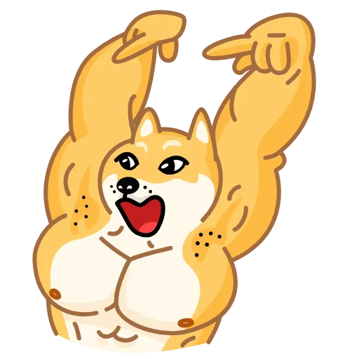 👈 Эмодзи «Muscle Dog» для Telegram